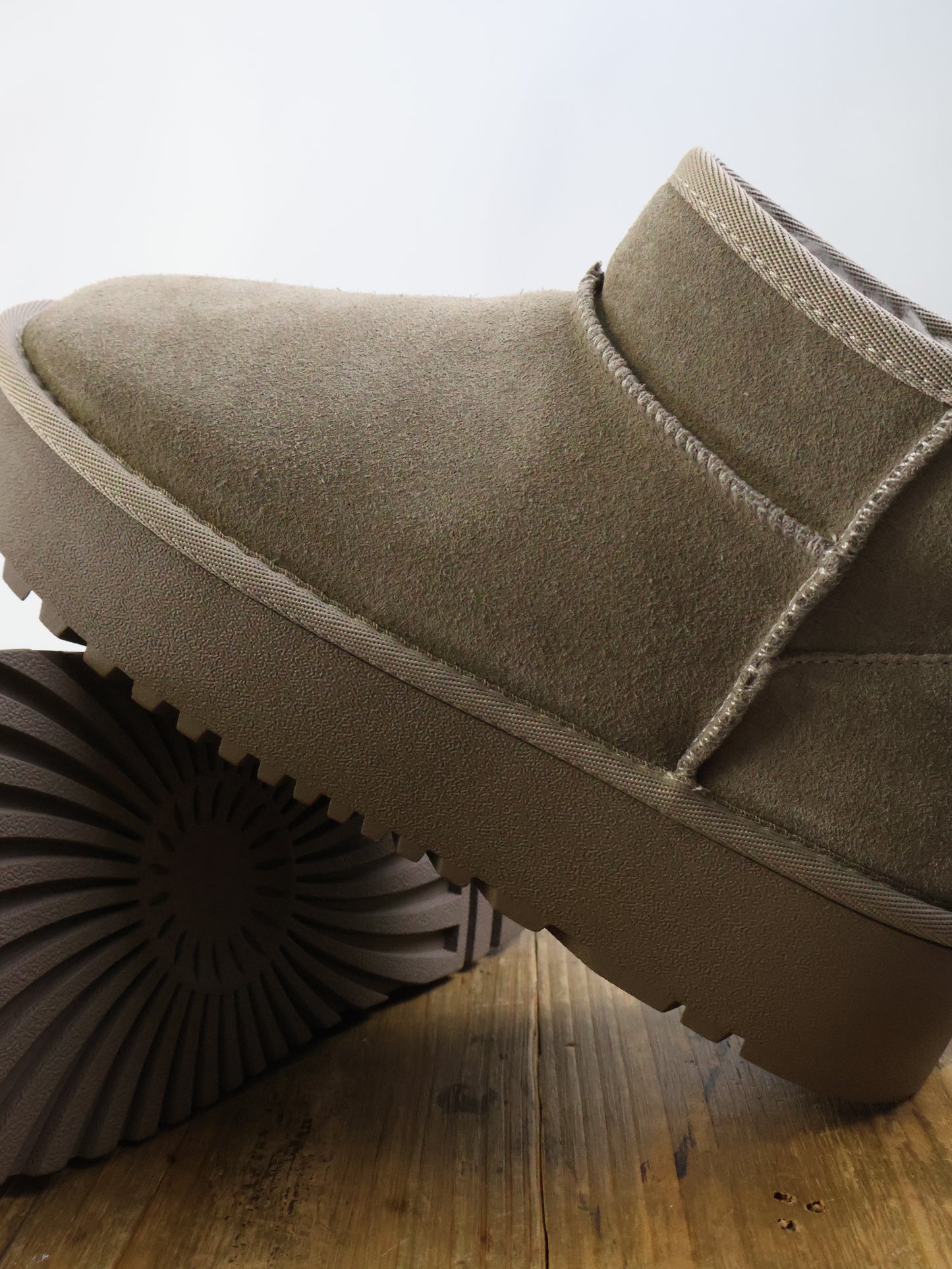 Bobi Boot Taupe Mini - Echtes Leder