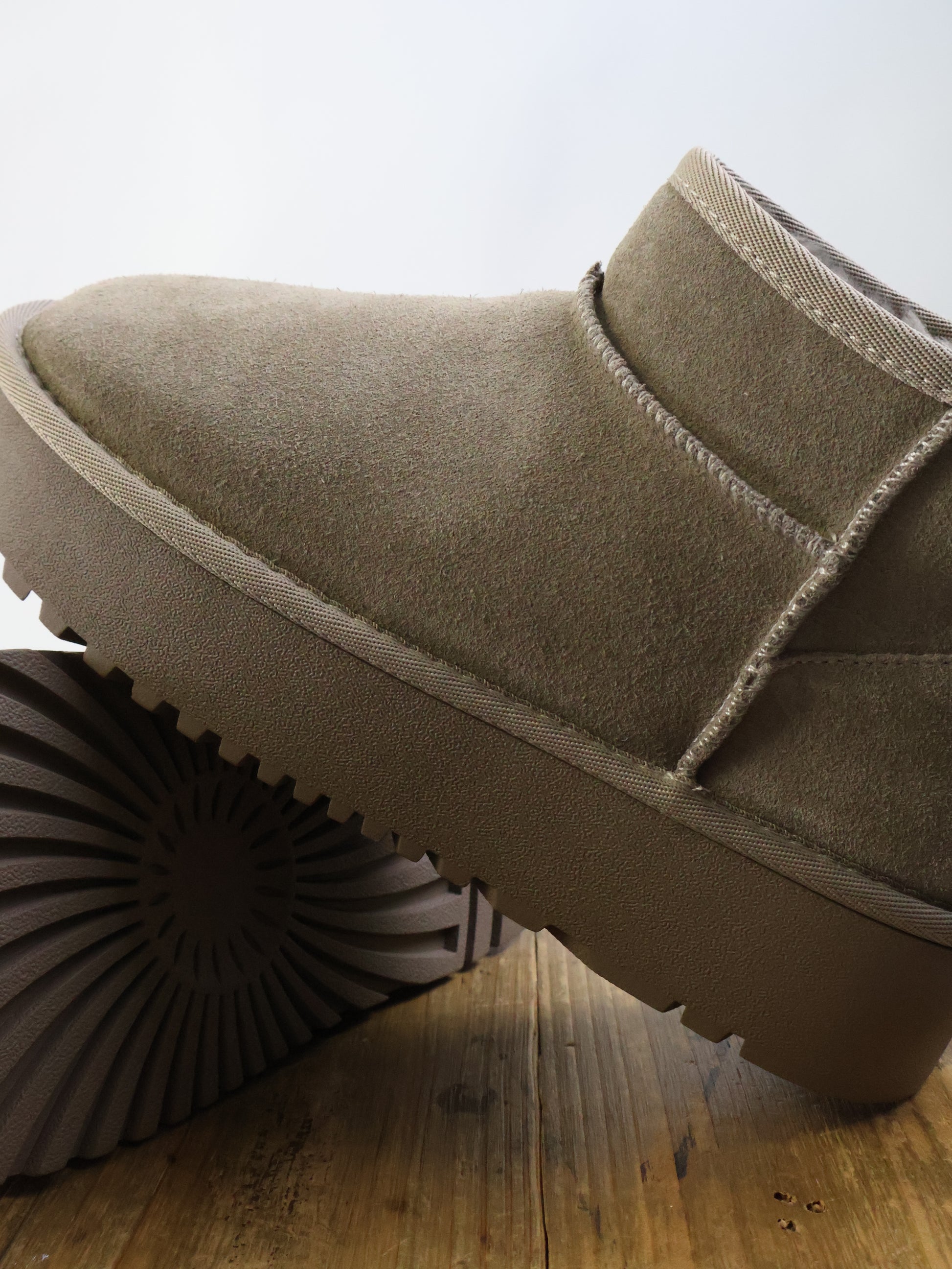 Bobi Boot Taupe Mini - Echtes Leder