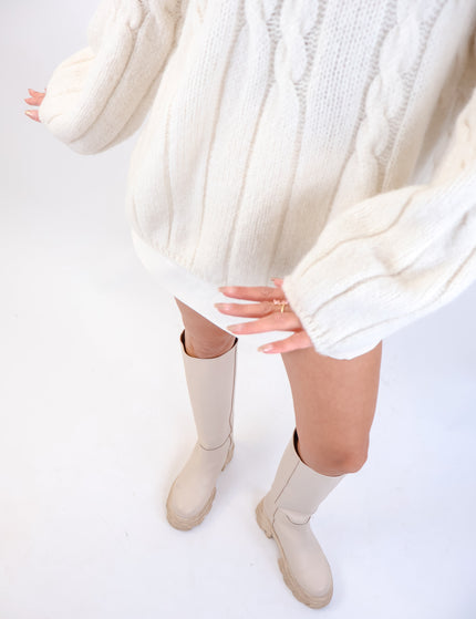Zopfmuster Pullover Creme