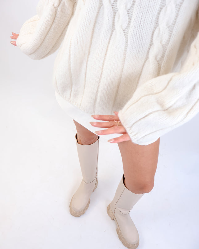 Zopfmuster Pullover Creme