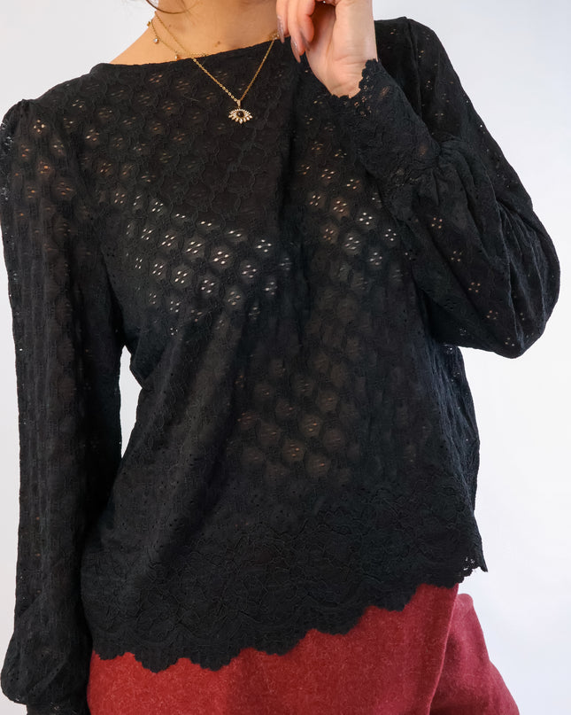 Clara Spitzenoberteil Schwarz