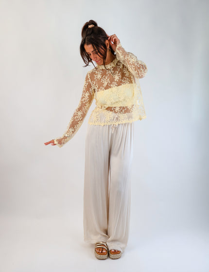 Spitzenbluse Butter Yellow