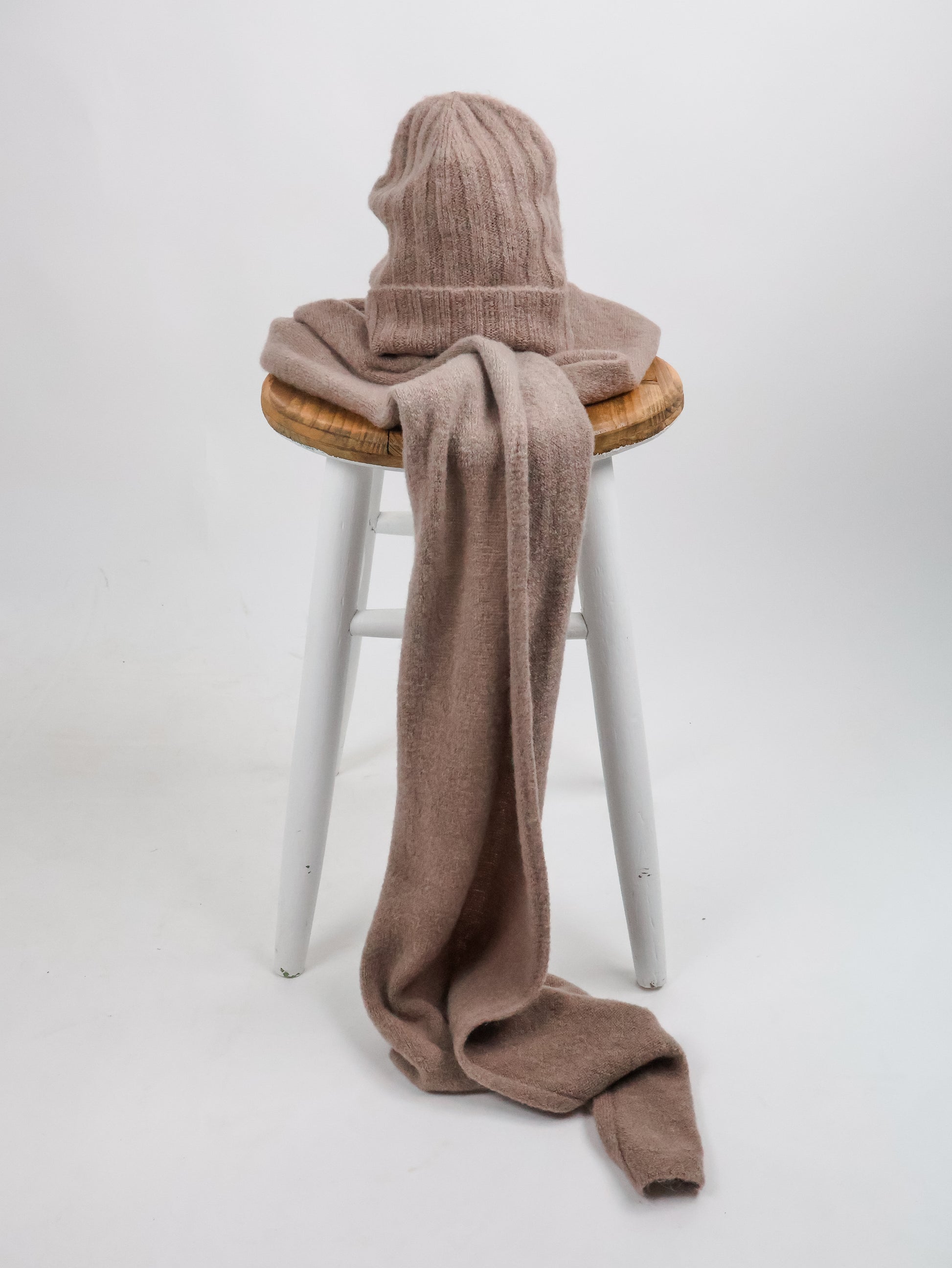 Babyalpaka Mütze & Schal Set Beige