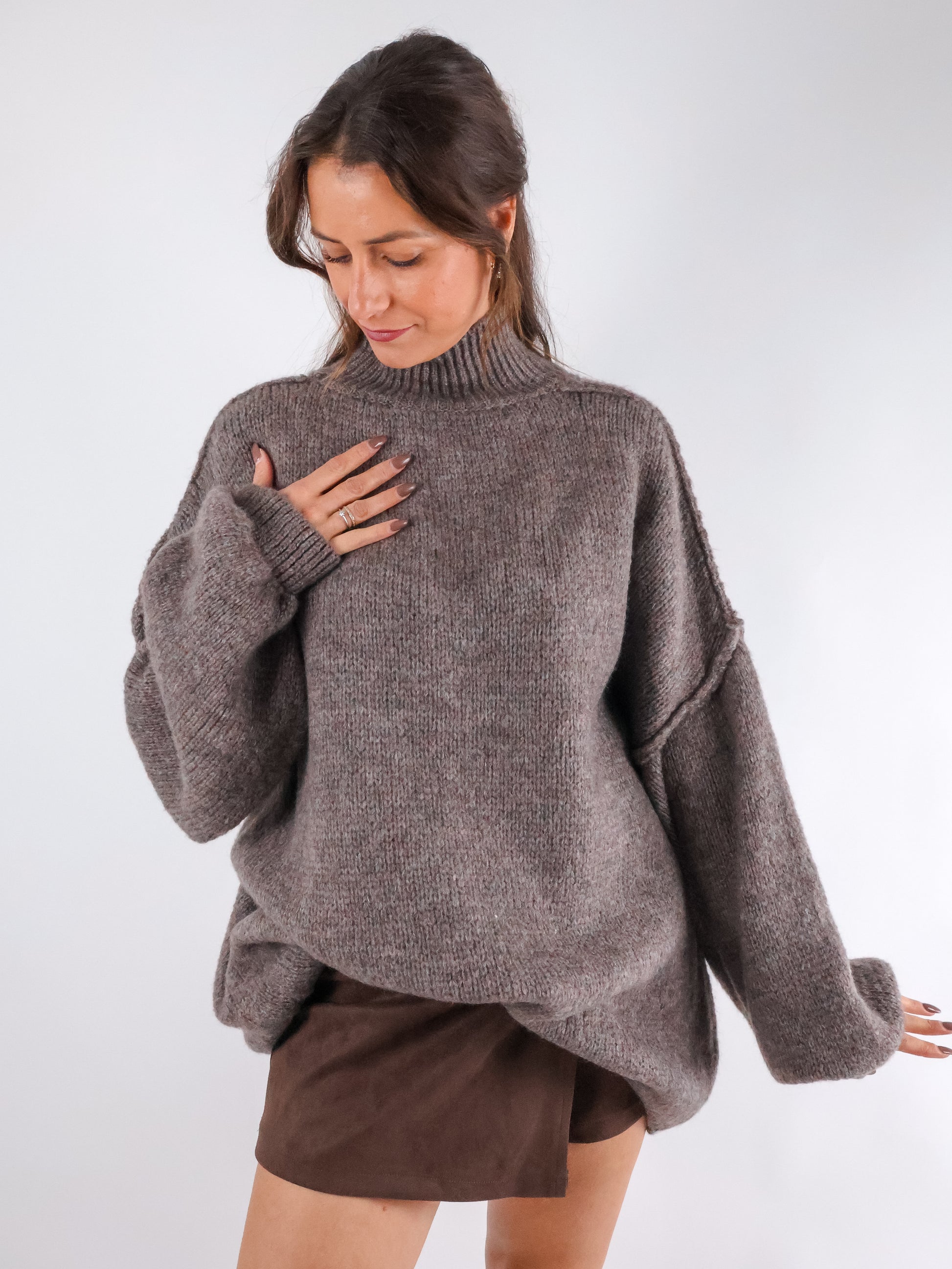 Oversize Pullover Marron