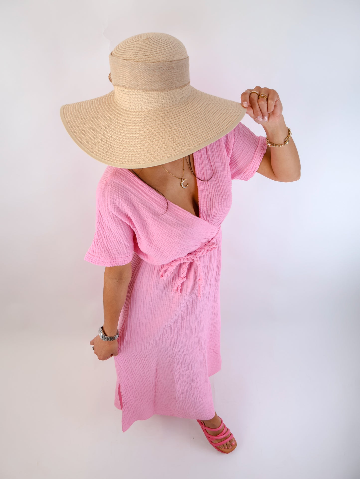 Olivia Musselin Kleid Pink