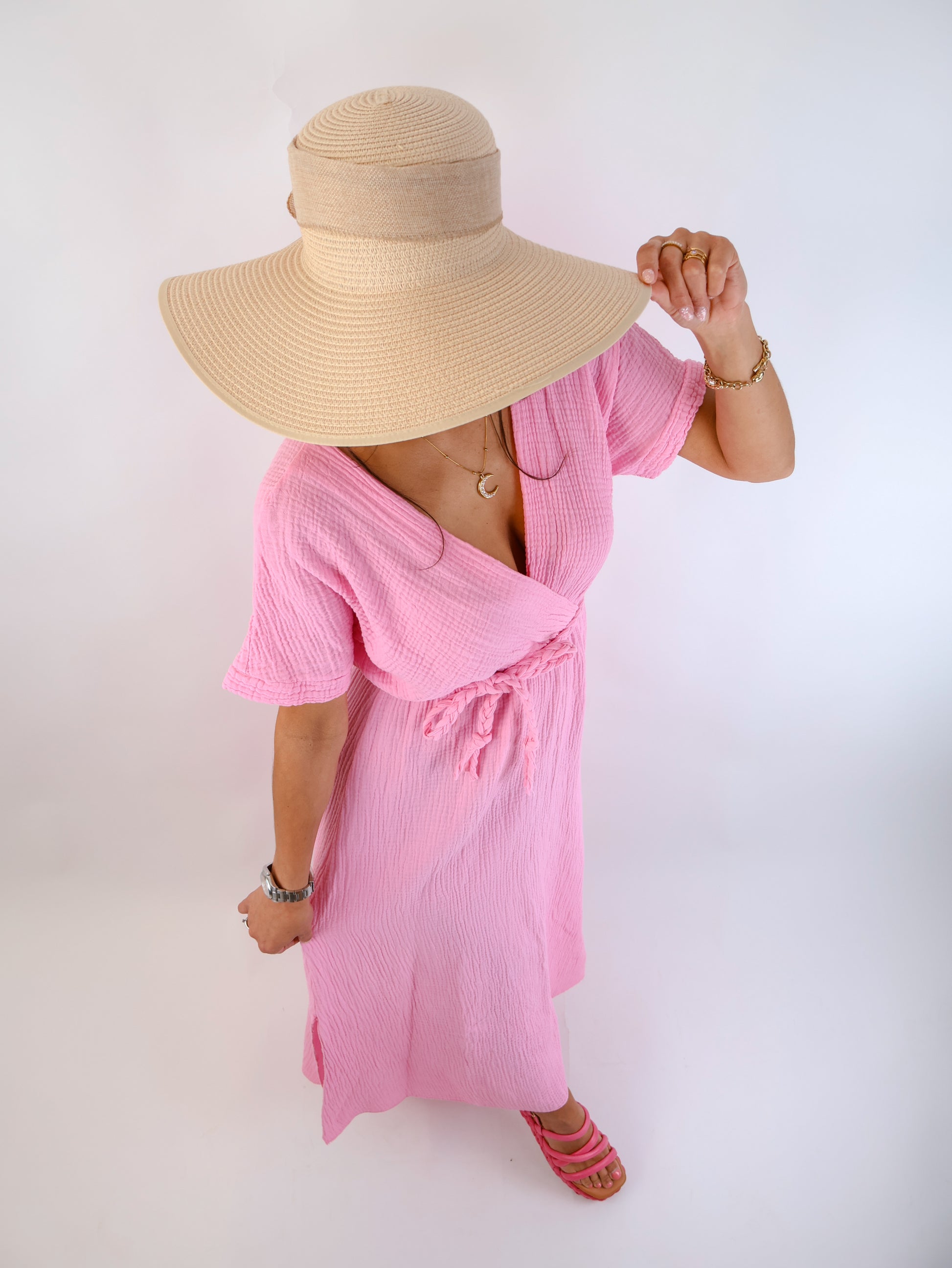 Olivia Musselin Kleid Pink