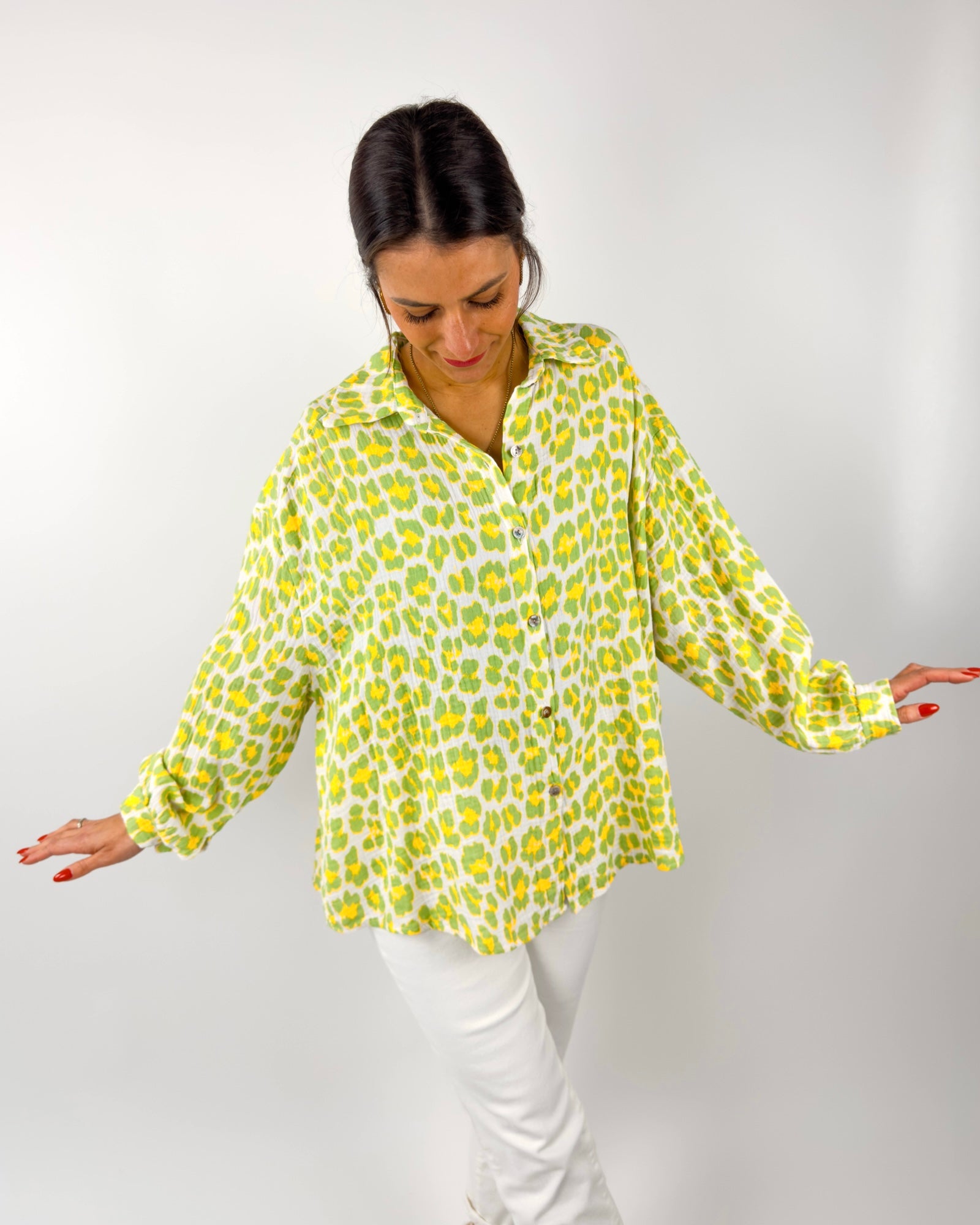 Julia Leo Musselin Bluse Citrus