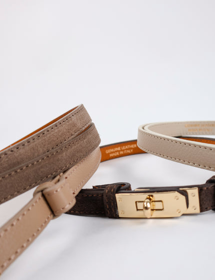 Taillengürtel 100% Leder Taupe