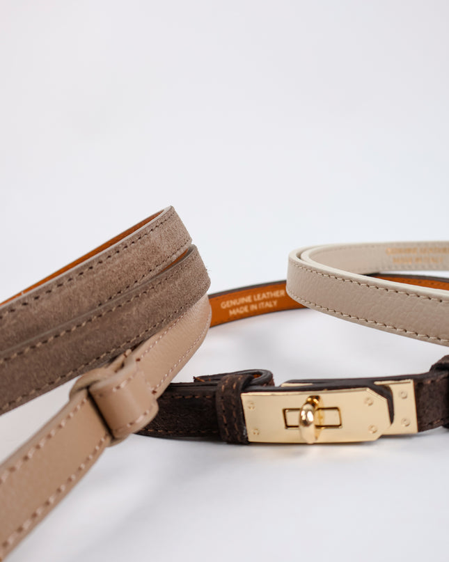 Taillengürtel 100% Leder Taupe