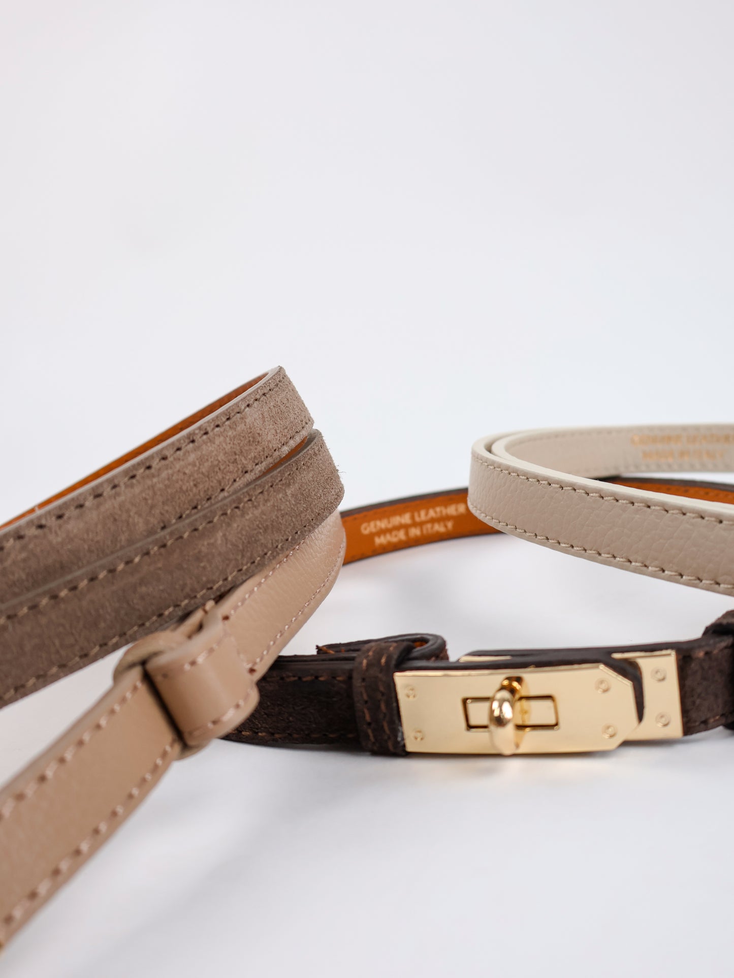 Taillengürtel 100% Leder Taupe
