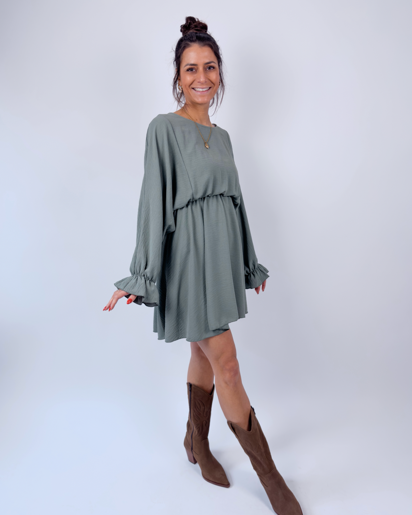 Kira Rüschenkleid Olive