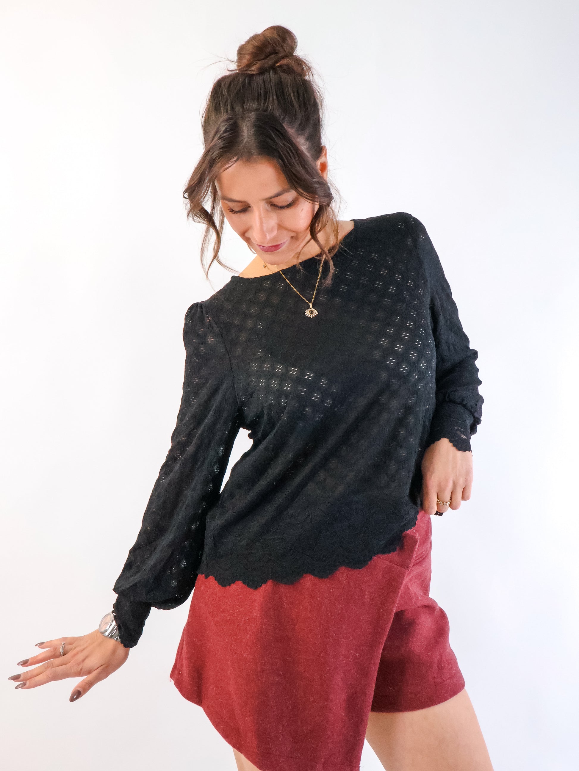 Clara Spitzenoberteil Schwarz