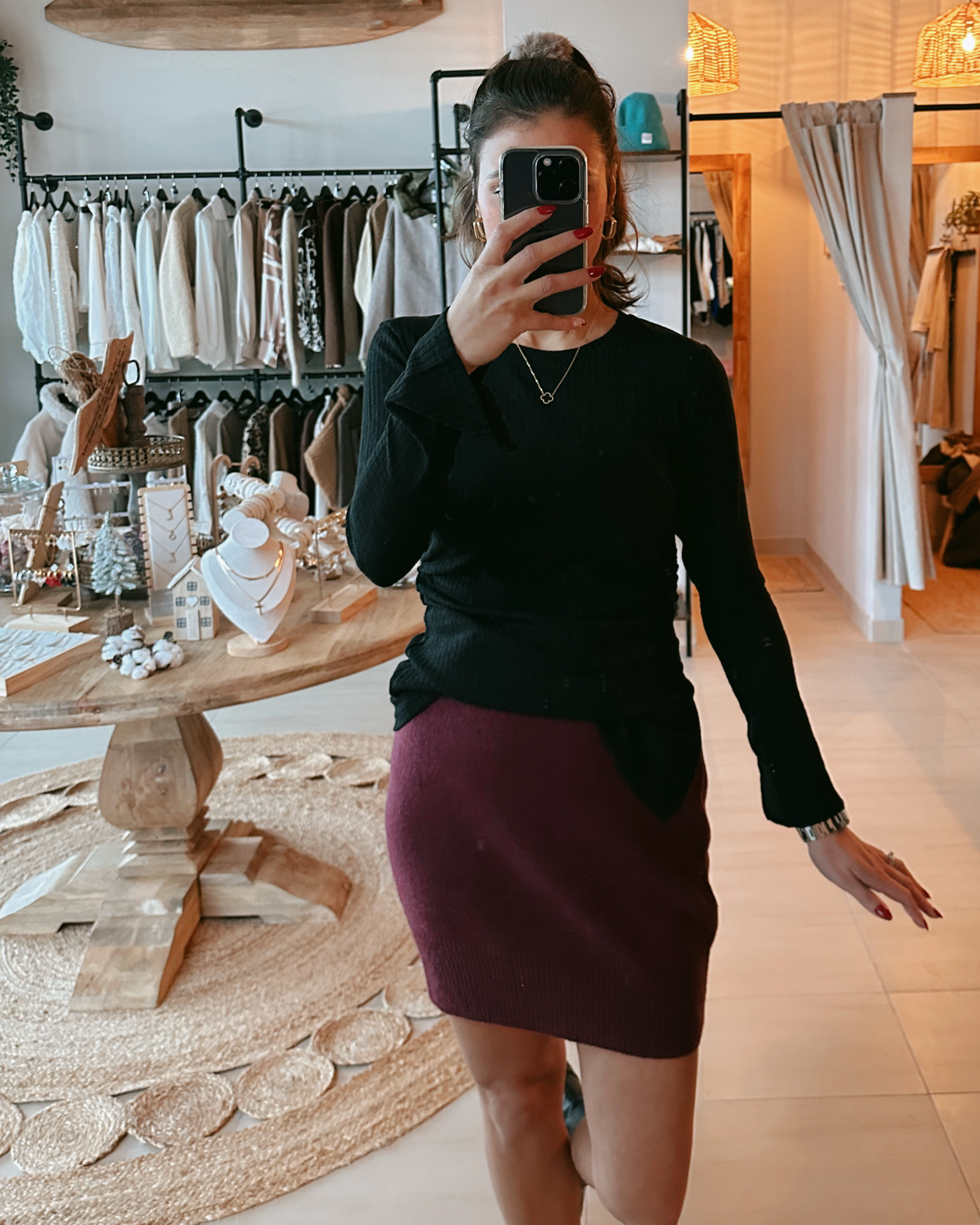 Laura longsleeve Schwarz