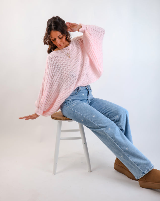 Strickponcho Lightrosé
