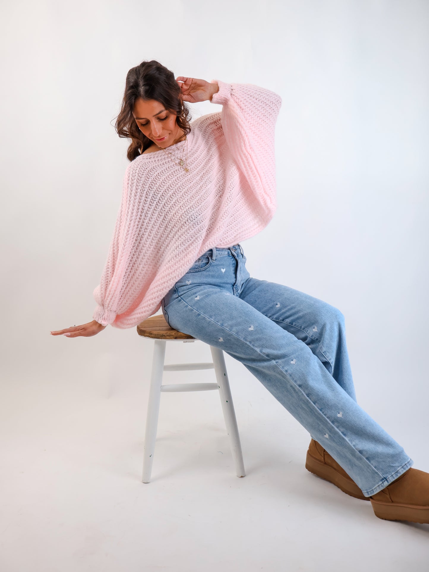 Strickponcho Lightrosé