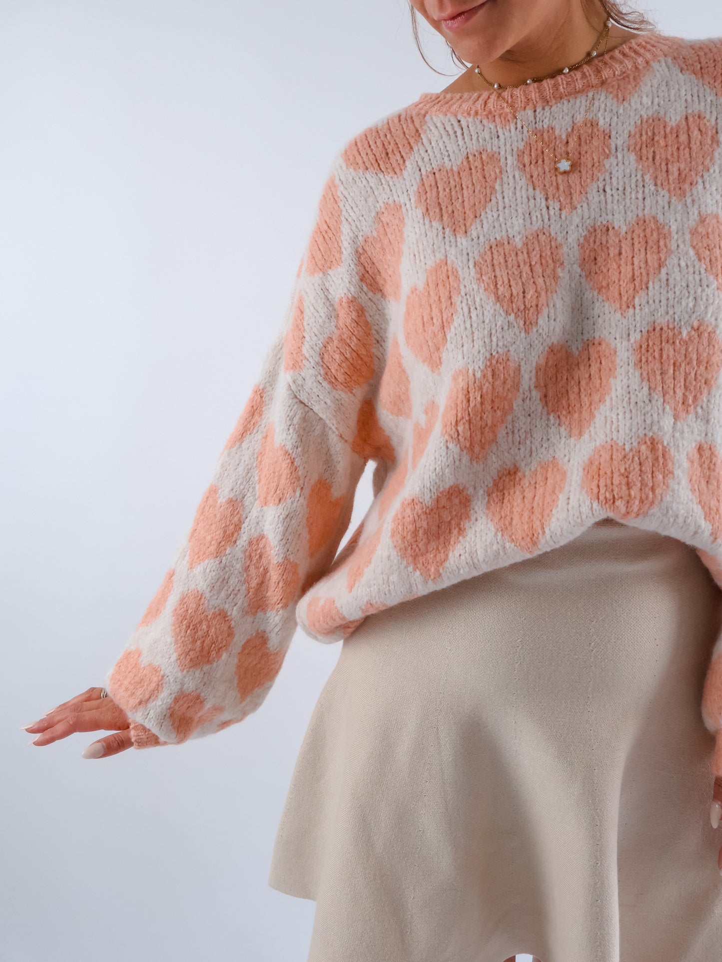 Herzchen Pullover Apricot