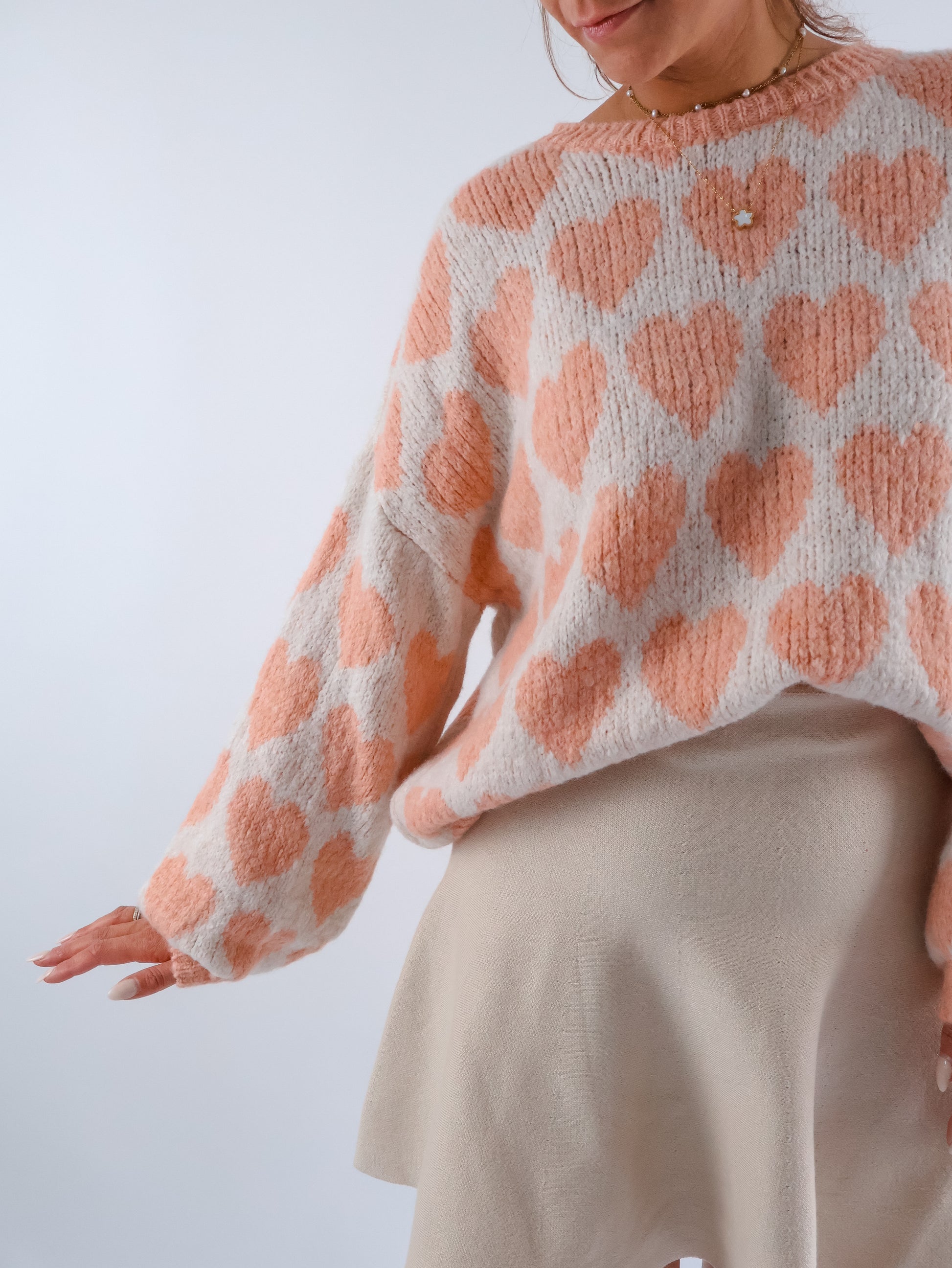 Herzchen Pullover Apricot