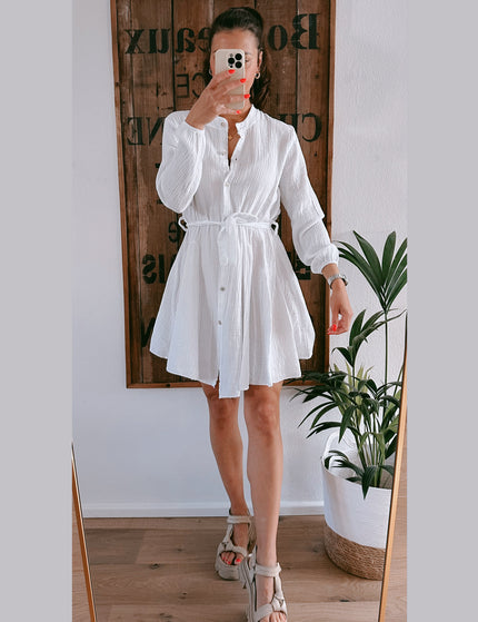 Sandy Musselin Kleid Weiß