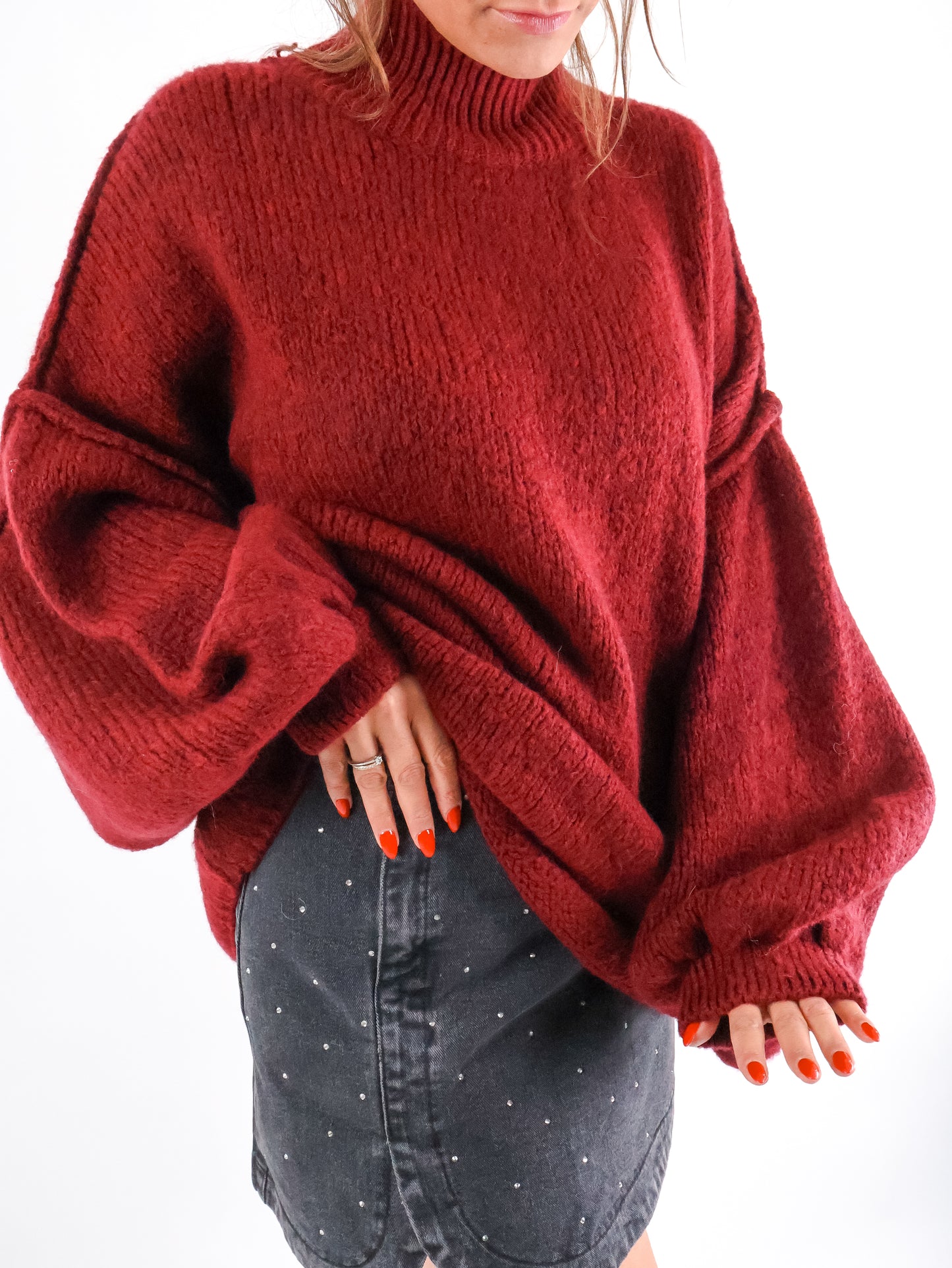 Oversize Pullover Bordeaux