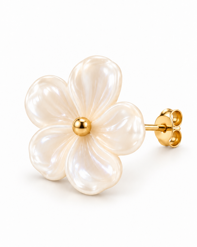 Ohrringe „Pearl Blossom“ – Gold