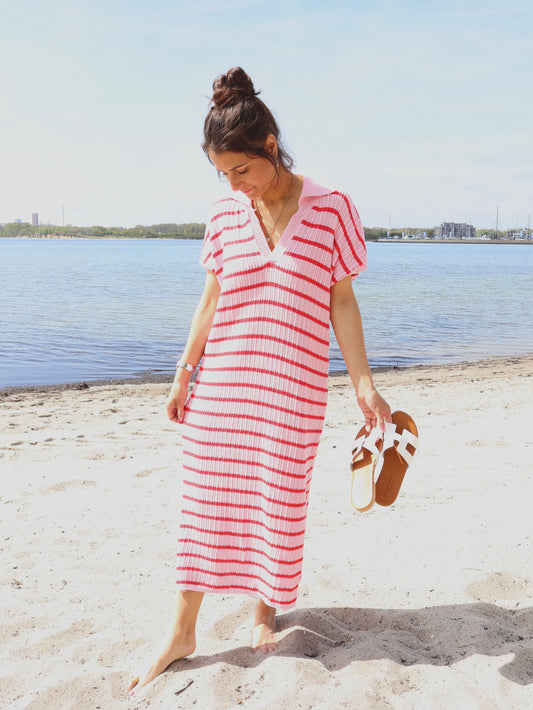 Palermo Strickkleid Pink-Rot
