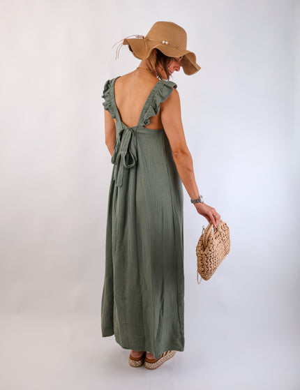 Estrella Musselin Kleid Olive
