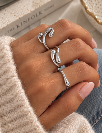Ring-Set Silver Flow