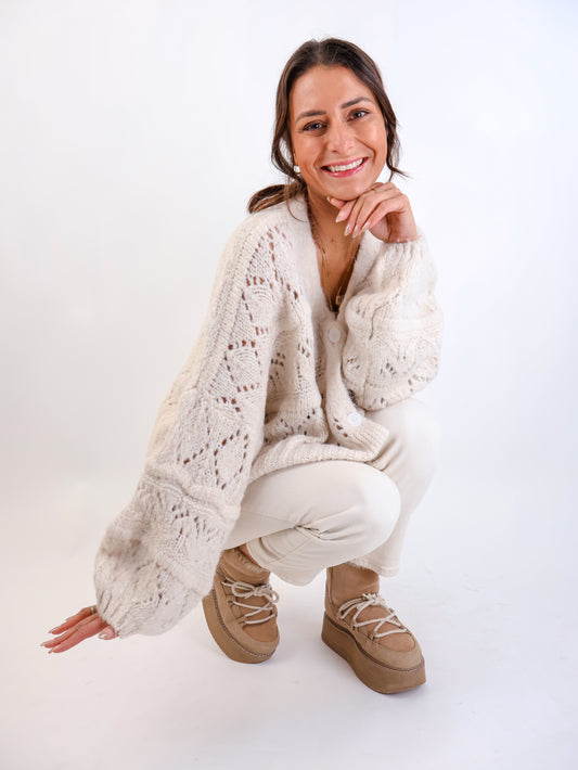 Häckeljäckchen Creme