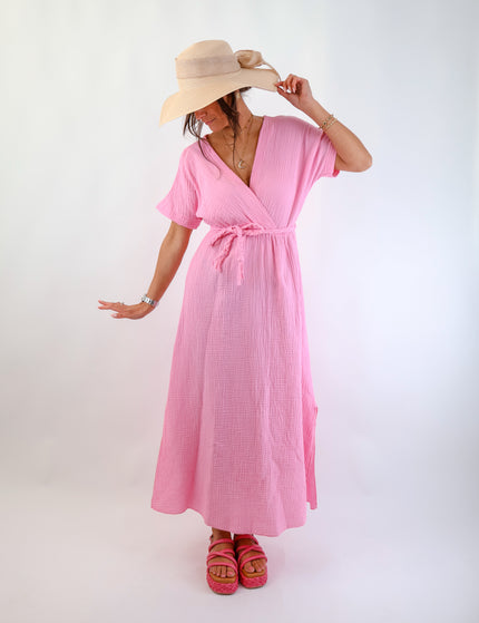 Olivia Musselin Kleid Pink