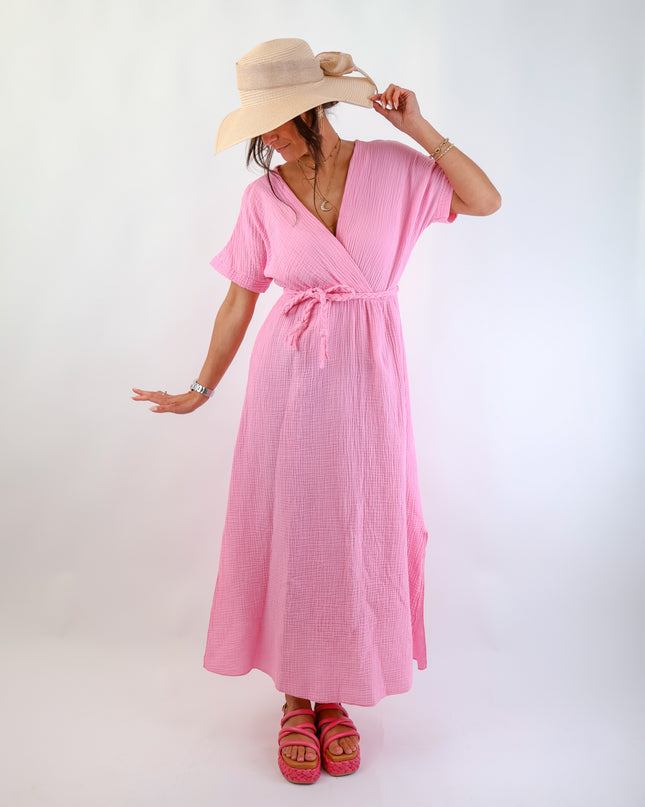 Olivia Musselin Kleid Pink