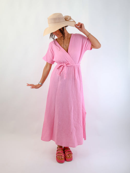 Olivia Musselin Kleid Pink