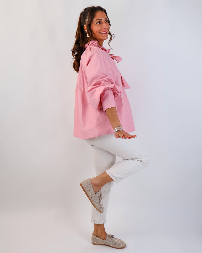 Bow Bluse Rosa
