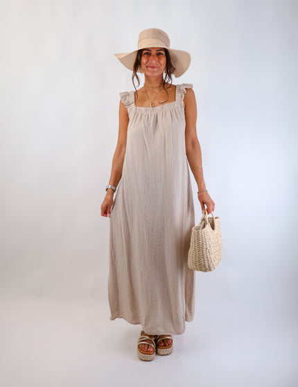 Estrella Musselin Kleid Beige