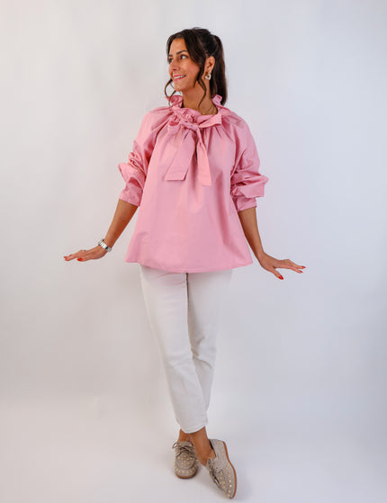 Bow Bluse Rosa