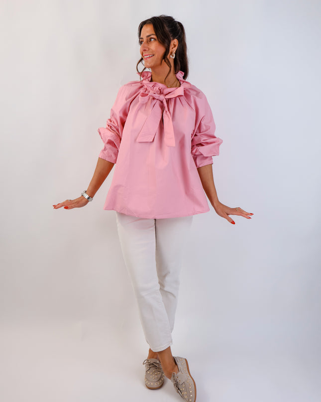 Bow Bluse Rosa