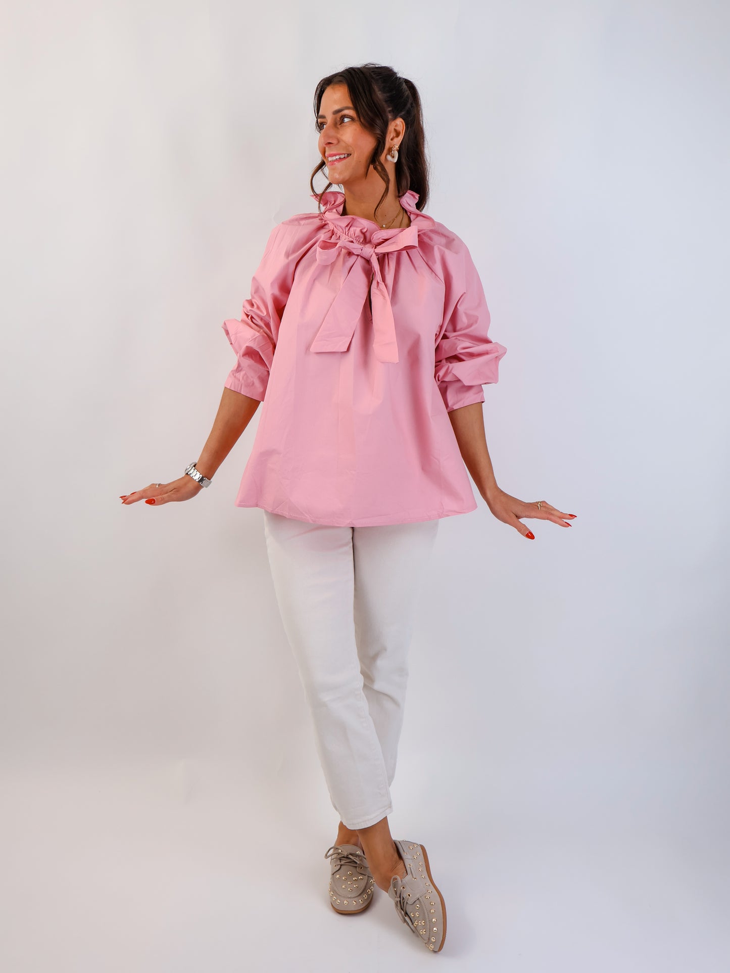 Bow Bluse Rosa