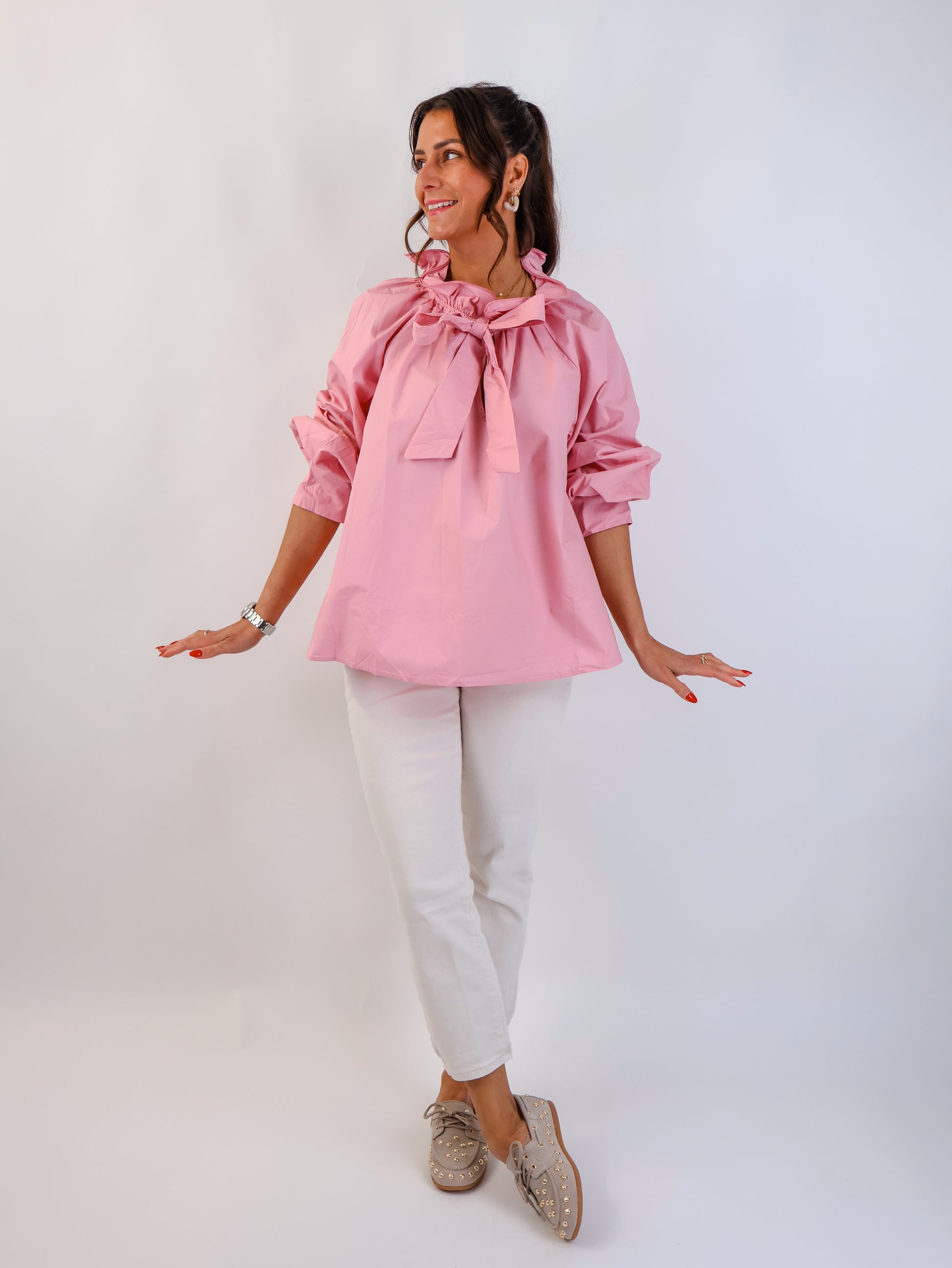 Bow Bluse Rosa