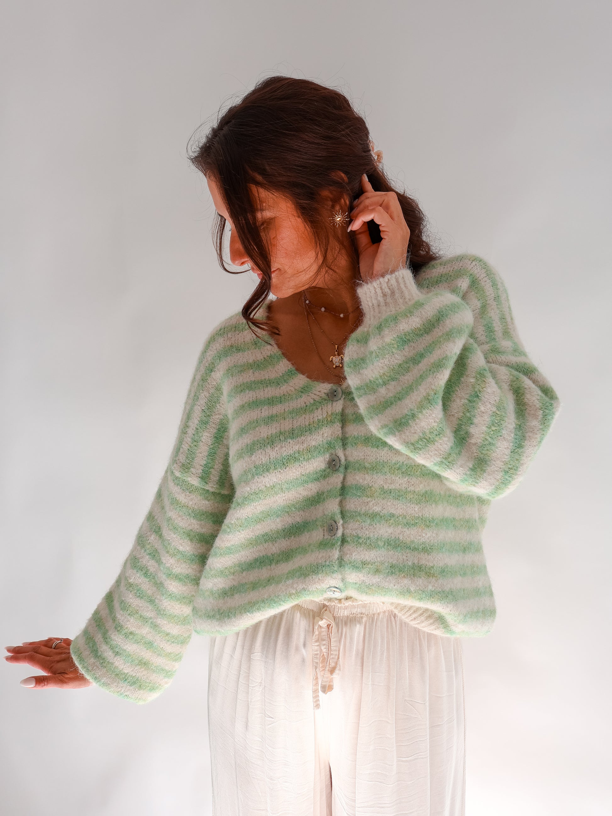 Ariane Strickjacke Watergreen-Creme