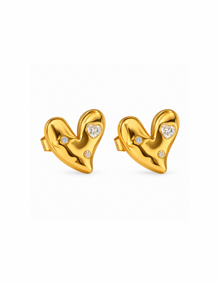 Golden Heart Sparkle Ohrringe