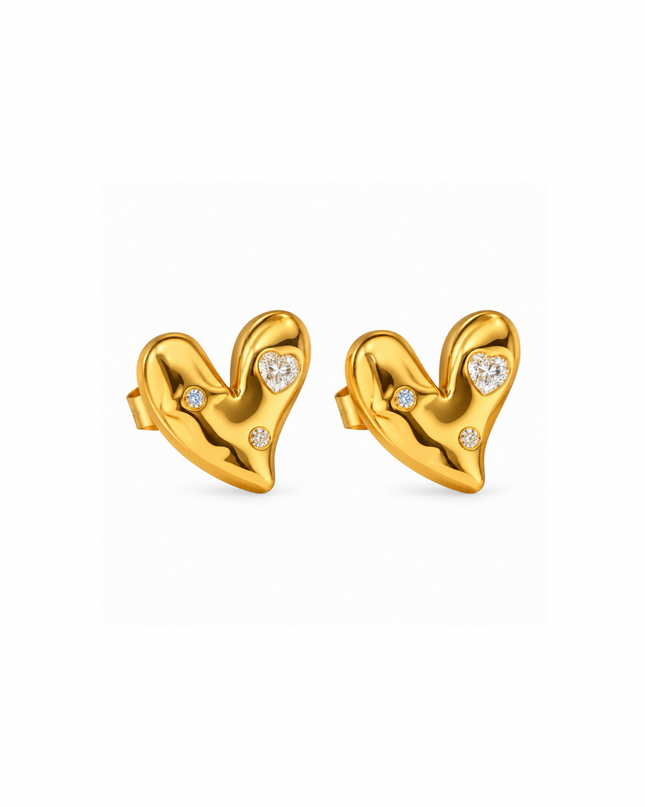Golden Heart Sparkle Ohrringe