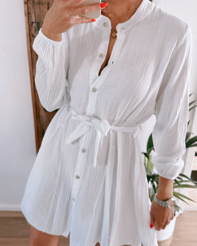 Sandy Musselin Kleid Weiß