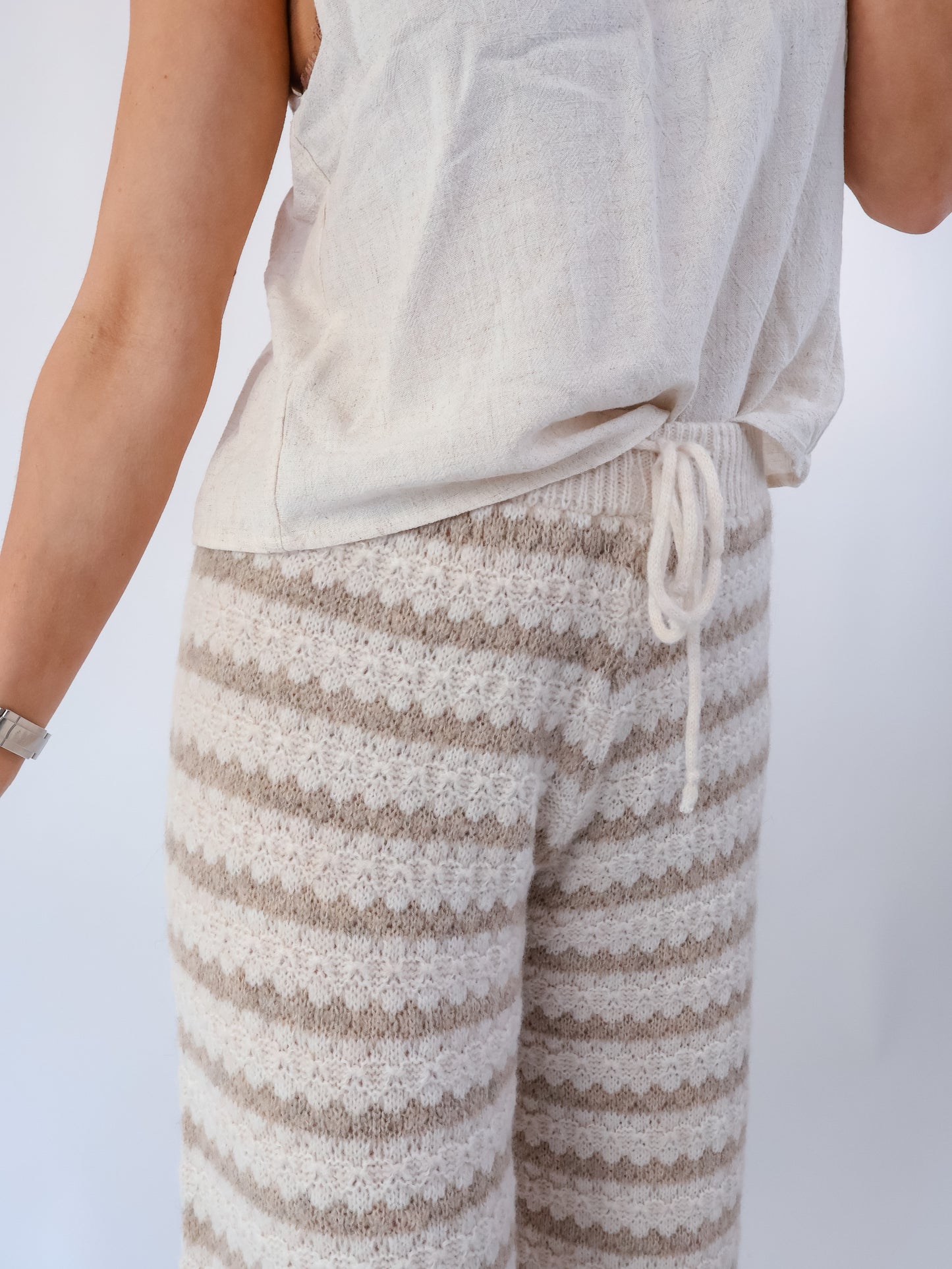 Strickhose Beige