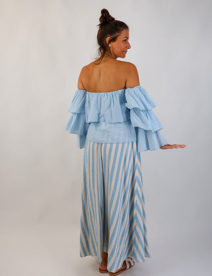Flared Offshoulder Top Sky
