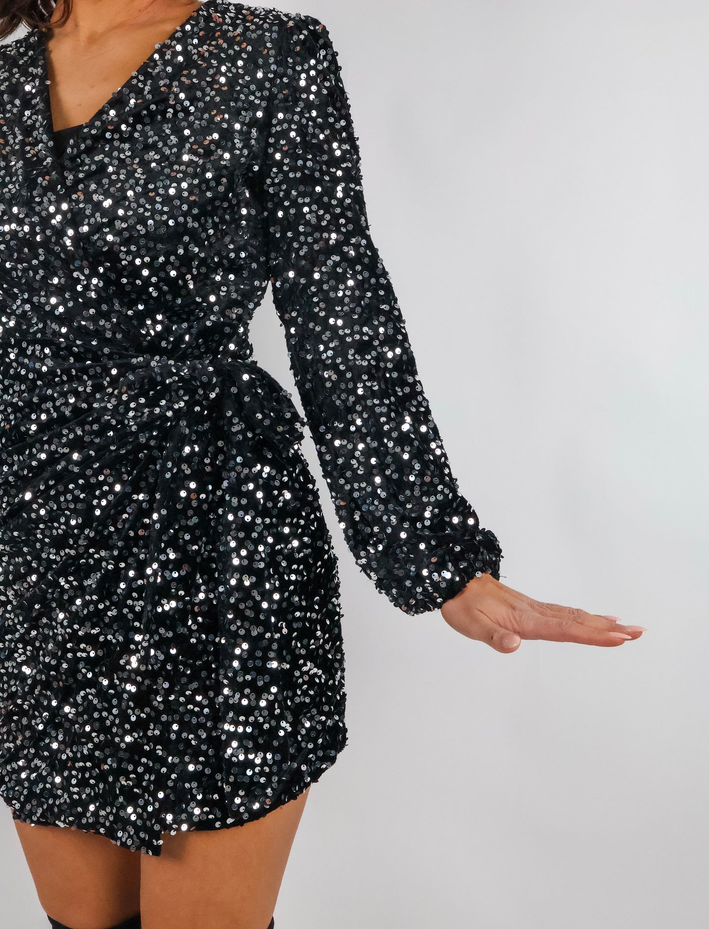 Samt Pailletten Kleid