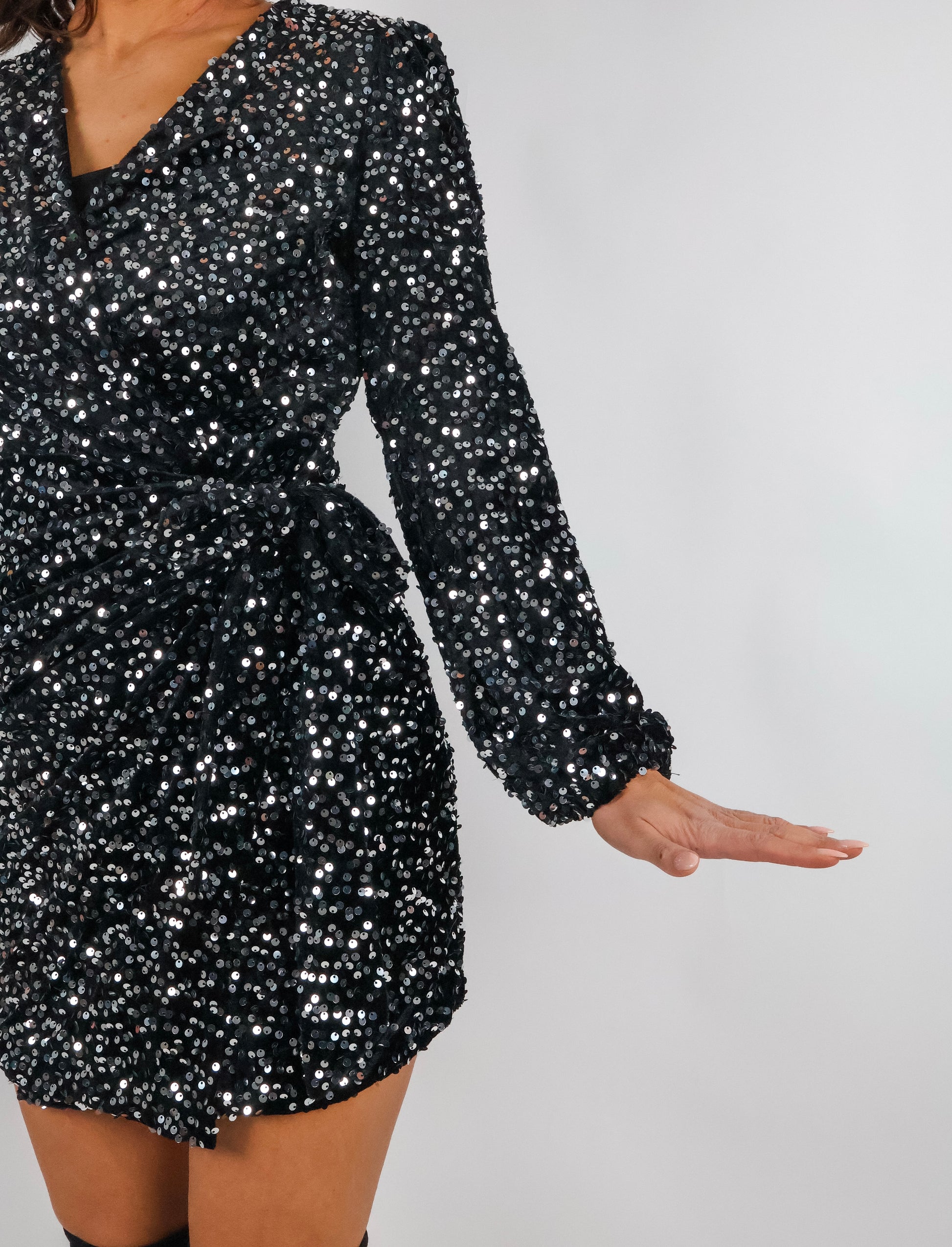 Samt Pailletten Kleid