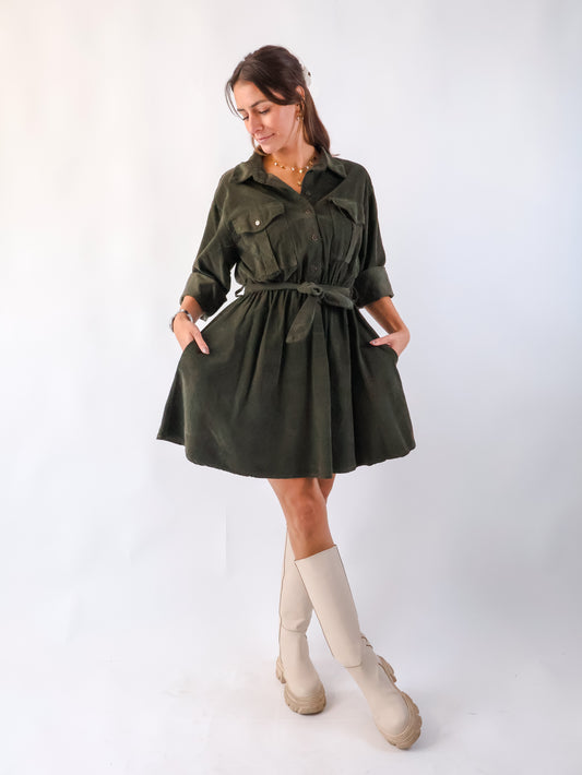 Kord Kleid Taupe
