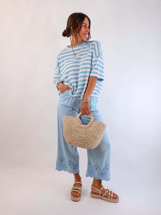 Stripes Oversize Shirt Sky