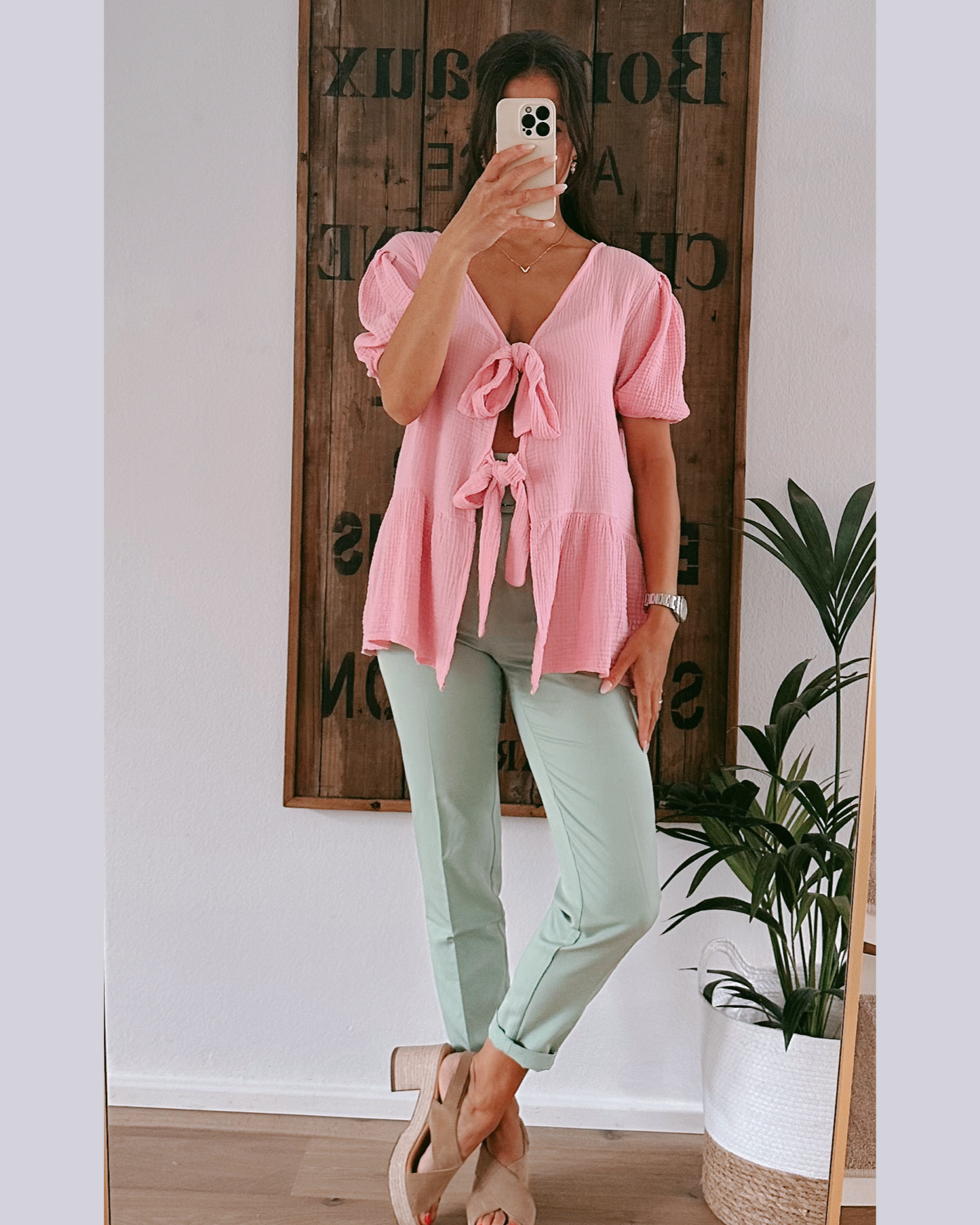 Luisa Musselin Bluse Rosé