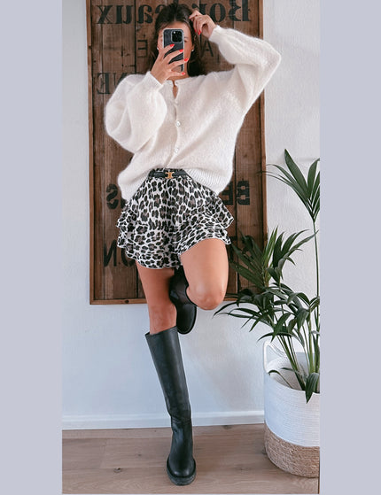 Mohair Strickjacke Weiß