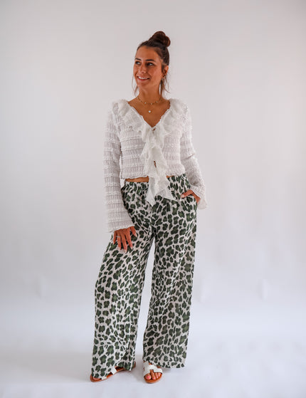 Musselin Hose Leo Olive